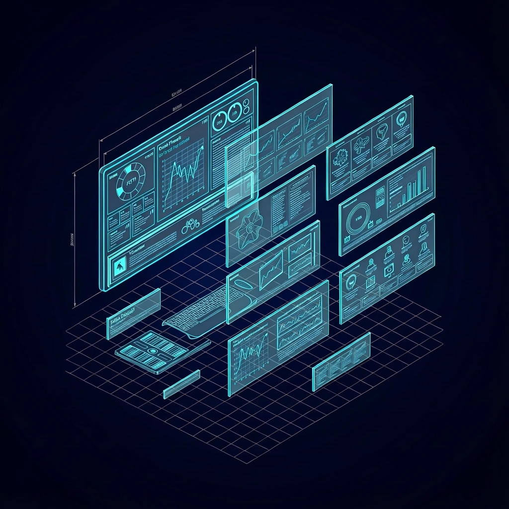 Isometric portal architecture skeleton deconstructing