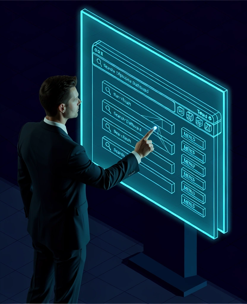 Deconstructed UI blueprints showing different navigation styles